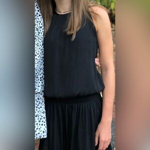 Black Mini Ruched Dress